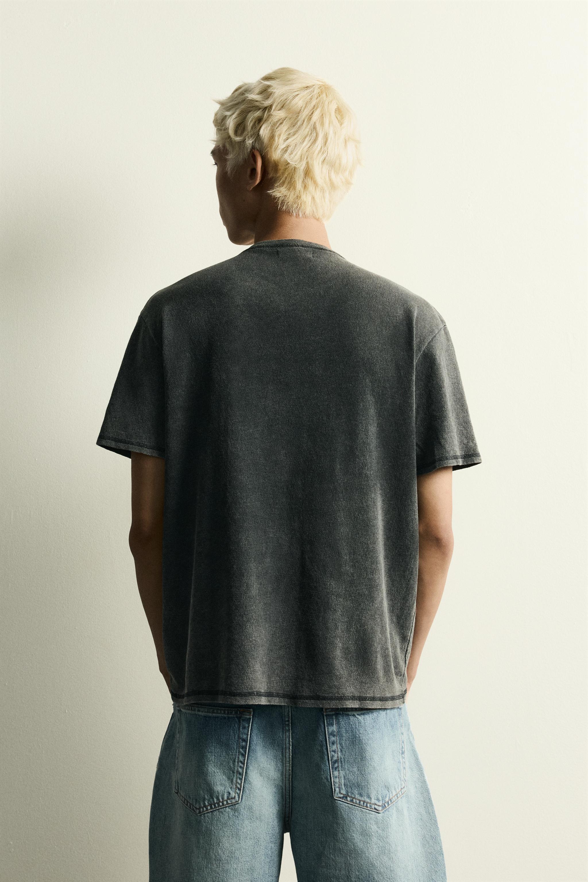 WASHED PRINTED KNIT T-SHIRT